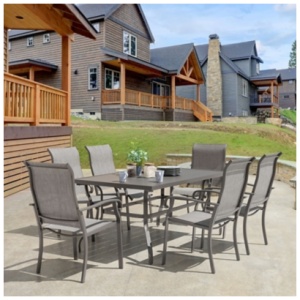 Nuu Garden Outdoor Dining Table and 6 Chairs, Gray