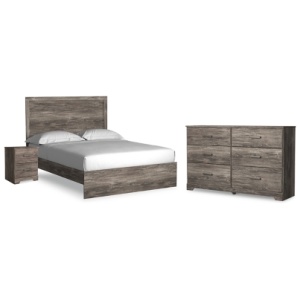 Ralinksi Queen Panel Bed with Dresser and Nightstand, Gray