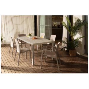 Rue Outdoor Dining Chair (Set of 4), Taupe
