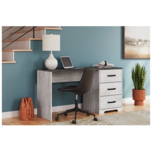 Shawburn 54" Home Office Desk, White/Dark Charcoal Gray