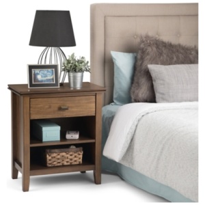 Simpli Home Artisan 24" 1 Drawer Nightstand, Rustic Natural Aged Brown