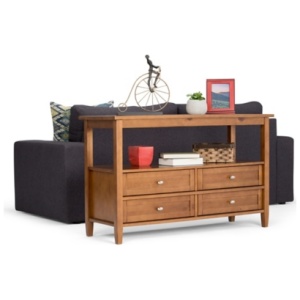 Warm Shaker 48" Console Table, Light Golden Brown
