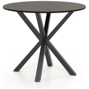 36 Inch Wood Dining Table with Intersecting Pedestal Base for 2-4 People-Brown