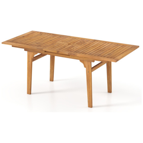 55 Inch Patio Dining Table Expandable for 6-8 People with Umbrella Hole