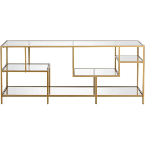 August TV Stand with Glass Shelves