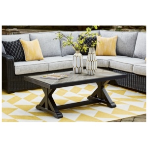Beachcroft Outdoor Coffee Table, Black/Light Gray