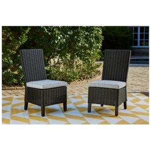 Beachcroft Outdoor Side Chair (Set of 2), Black/Light Gray