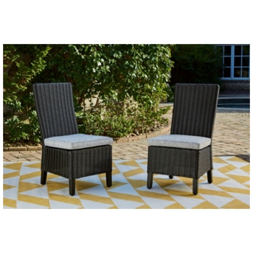 Beachcroft Outdoor Side Chair (Set of 2), Black/Light Gray