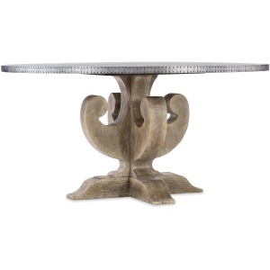 Boheme Ascension 60in Adjustable-Height Zinc Round Dining Table