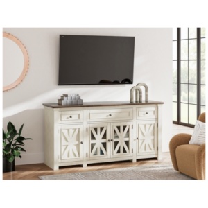 Bolanburg 73" TV Stand, White/Weathered Gray