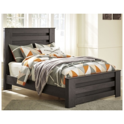 Brinxton Full Panel Bed with Nightstand, Charcoal