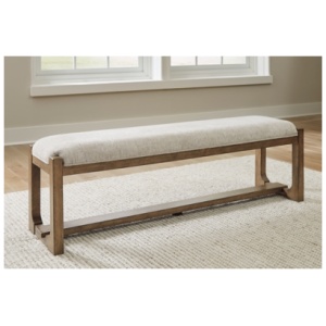 Cabalynn 63" Dining Bench, Oatmeal/Light Brown