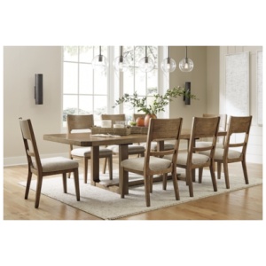 Cabalynn Dining Table and 8 Chairs, Light Brown