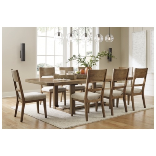 Cabalynn Dining Table and 8 Chairs, Light Brown