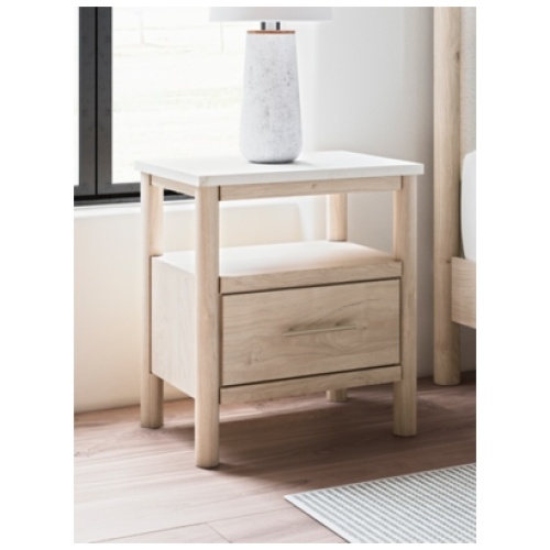 Cadmori 24" 1 Drawer Charging Nightstand, Two-tone