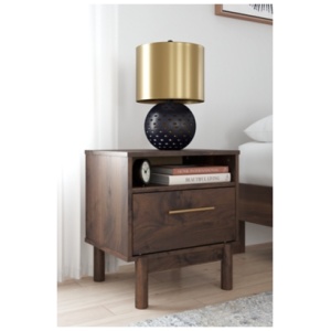 Calverson 20" 1 Drawer Nightstand, Mocha