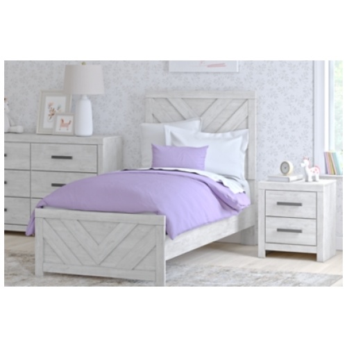 Cayboni Twin Panel Bed, Whitewash