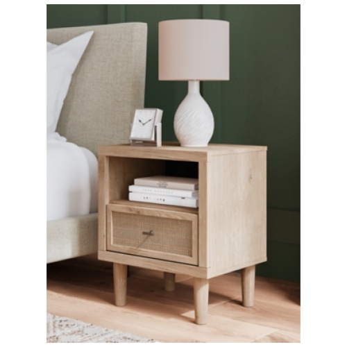 Cielden 21" 1 Drawer Charging Nightstand, Two-tone