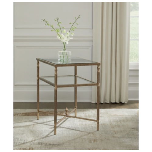 Cloverty End Table, Aged Gold Finish