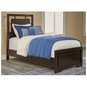 Covetown Twin Panel Bed, Dark Brown