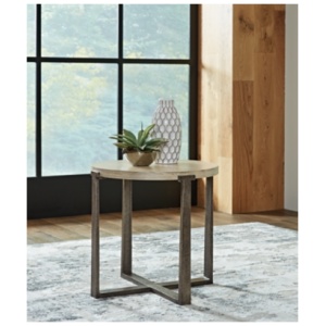 Dalenville Round End Table, Gray