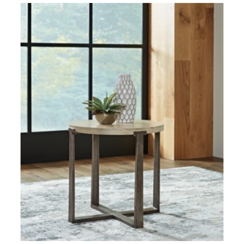Dalenville Round End Table, Gray