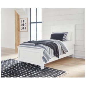 Fortman Twin Panel Bed, White