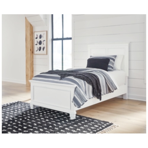Fortman Twin Panel Bed, White