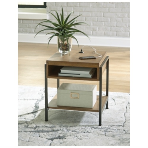 Fridley End Table, Brown/Black