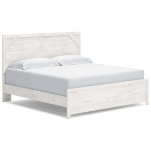 Gerridan King Panel Bed, White/Gray