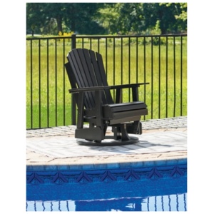 Hyland wave Outdoor Swivel Glider Chair, Black