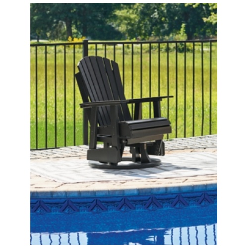 Hyland wave Outdoor Swivel Glider Chair, Black