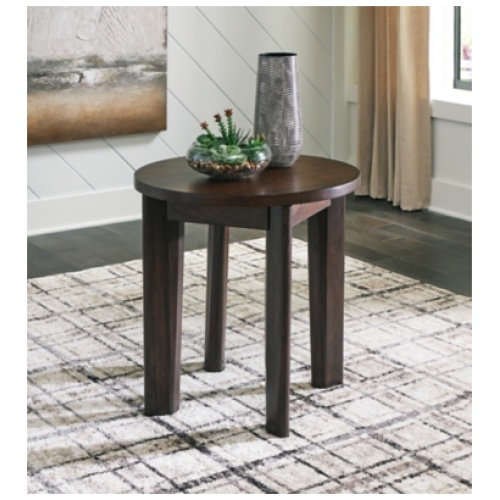 Korestone 2 End Table, Dark Brown