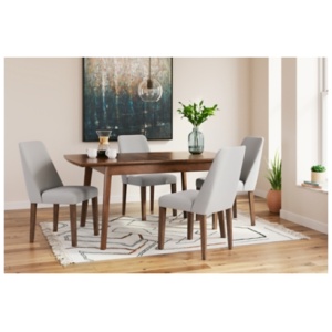 Lyncott Dining Table and 4 Chairs, Gray/Brown