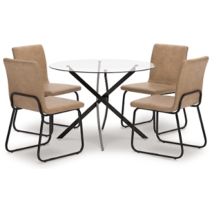 Pharwynn Dining Table and 4 Chairs, Black