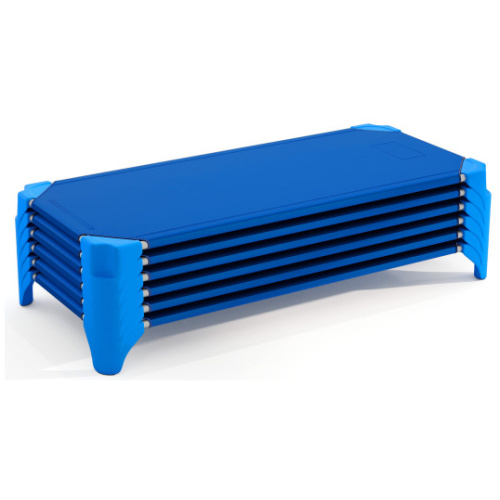 Portable 6 Pack Stackable Daycare Cots Sleeping Bed for Kids 52 Inch-Blue