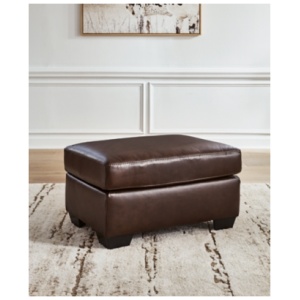 Santorine Leather Ottoman Leather, Dark Brown