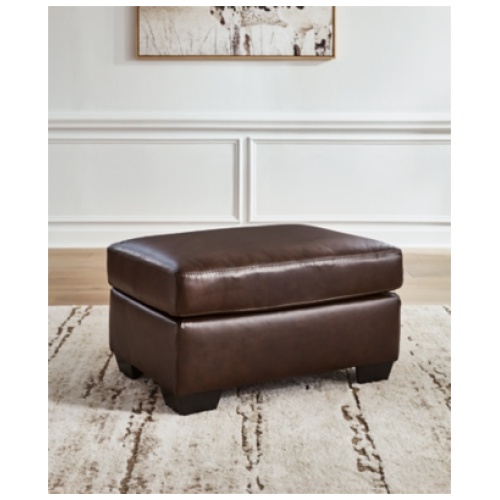 Santorine Leather Ottoman Leather, Dark Brown