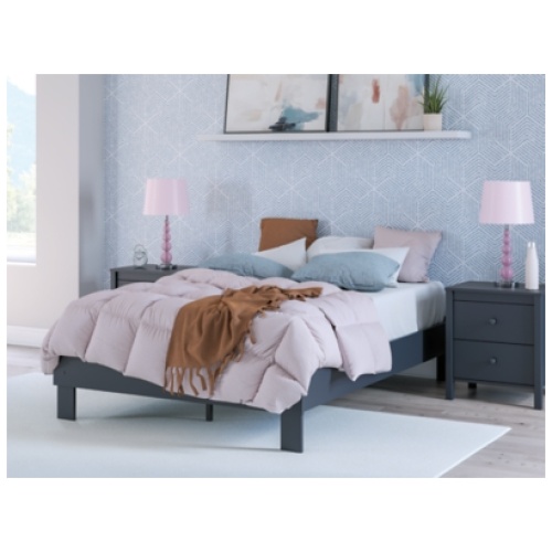 Simmenfort Full Platform Bed, Navy Blue
