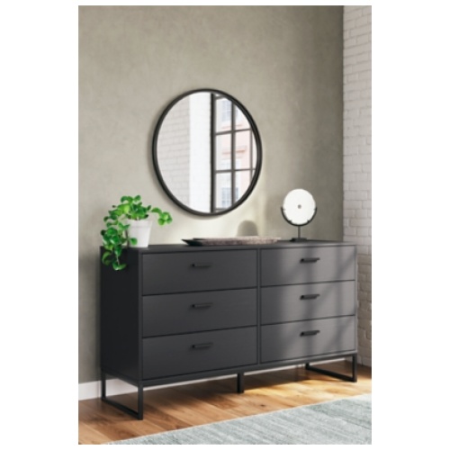 Socalle 6 Drawer Dresser, Black