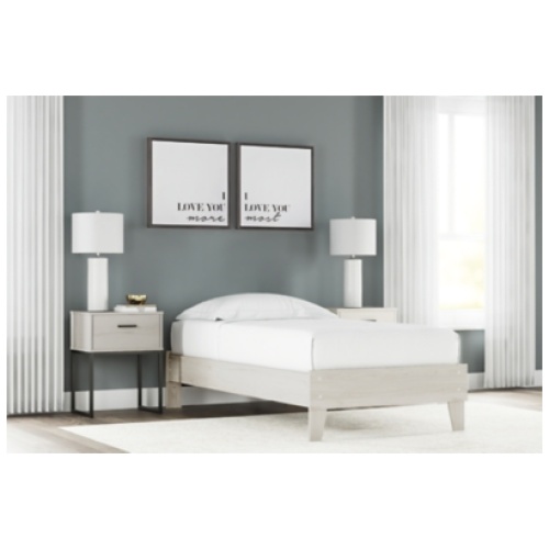 Socalle Twin Platform Bed, Light Natural