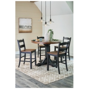 Valebeck Counter Height Dining Table and 4 Barstools, Multi