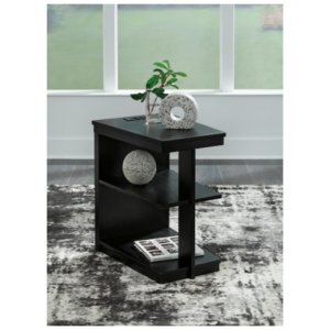 Winbardi Chairside End Table, Black