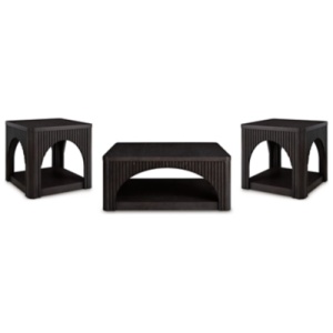 Yellink Coffee Table with 2 End Tables, Black