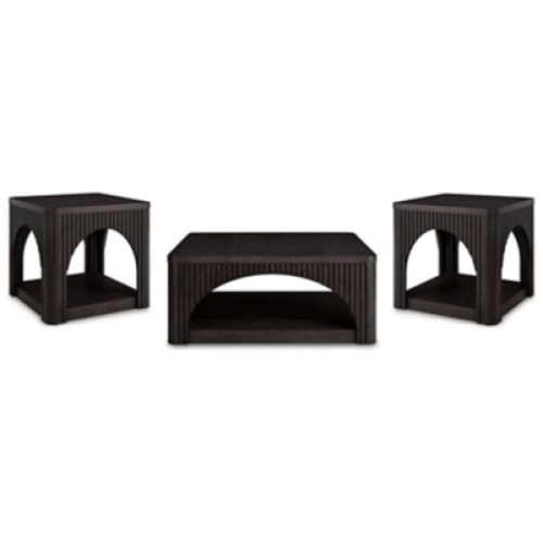 Yellink Coffee Table with 2 End Tables, Black