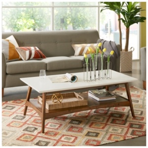 Avenu Coffee Table, Off White/Pecan