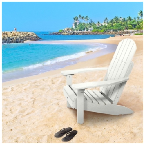 Bahia Verde Outdoors Cape Classic Adirondack Chair, Coconut White