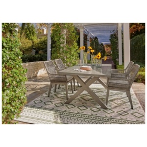 Beach Front Outdoor Dining Table and 4 Chairs, Beige