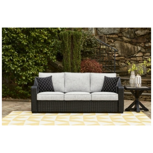Beachcroft Outdoor Sofa, Black/Light Gray