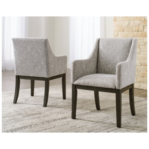 Burkhaus Dining Arm Chair, Beige/Dark Brown